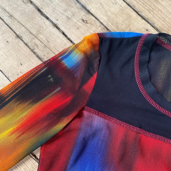 Vintage 1990s Libra Abstract Semi Sheer Blouse - Picture 5 of 8